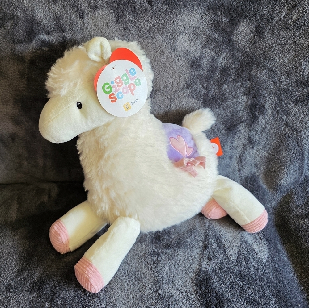 New sensory special needs support 11" Llama Stuffed Animal with Heart plush toy